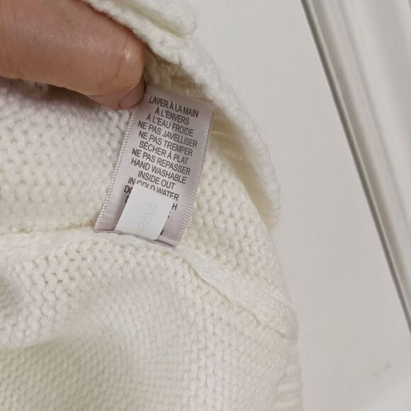 Twik beige button front knit cardigan floral embroidery size Small @B6 - Picture 10 of 10